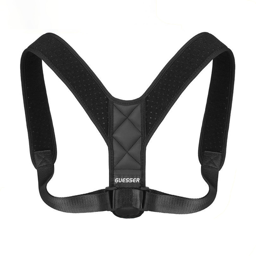 Corector de postura pentru spate, Guesser, material textil aerisit, negru
