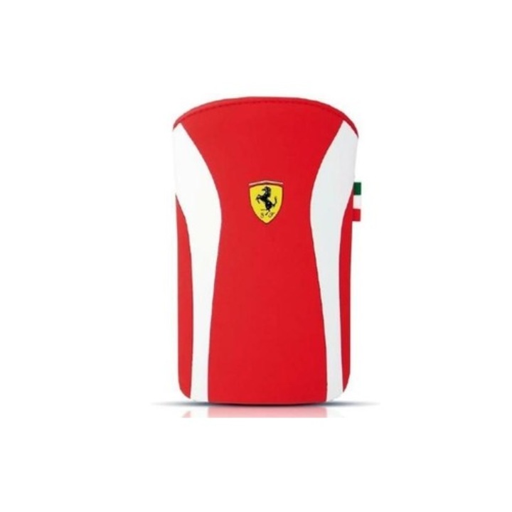 Калъф Ferrari Scuderia Series Pouch V2 за iPhone 4/4S, Кожа, Червен/Бял