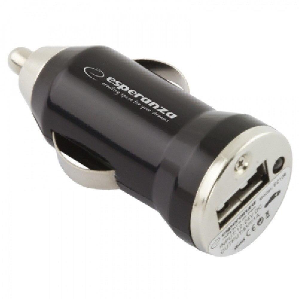 Incarcator auto Esperanza USB, DC 12/24V, 5V, 1000mA