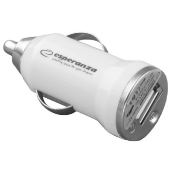 Incarcator auto USB, Esperanza, DC 12/24V, 5V, 1000mA Incarcator auto USB, Esperanza, DC 12/24V, 5V, 1000mA