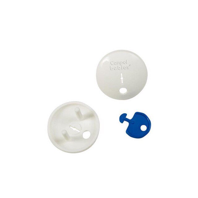 Set 4 protectii pentru priza Canpol Babies 13/100, Alb