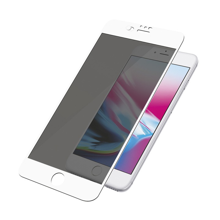 Протектор PanzerGlass Camera Slider Dual Privacy Apple Iphone 6/6s/7/8, стъклен, бял