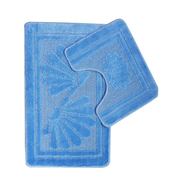 Set 2 covorase baie Basic Standard , 50x80cm/40x50cm, antiderapant, polipropilena, culoare bleu, model scoici, gramaj 800 g Set 2 covorase baie Basic Standard , 50x80cm/40x50cm, antiderapant, polipropilena, culoare bleu, model scoici, gramaj 800 g