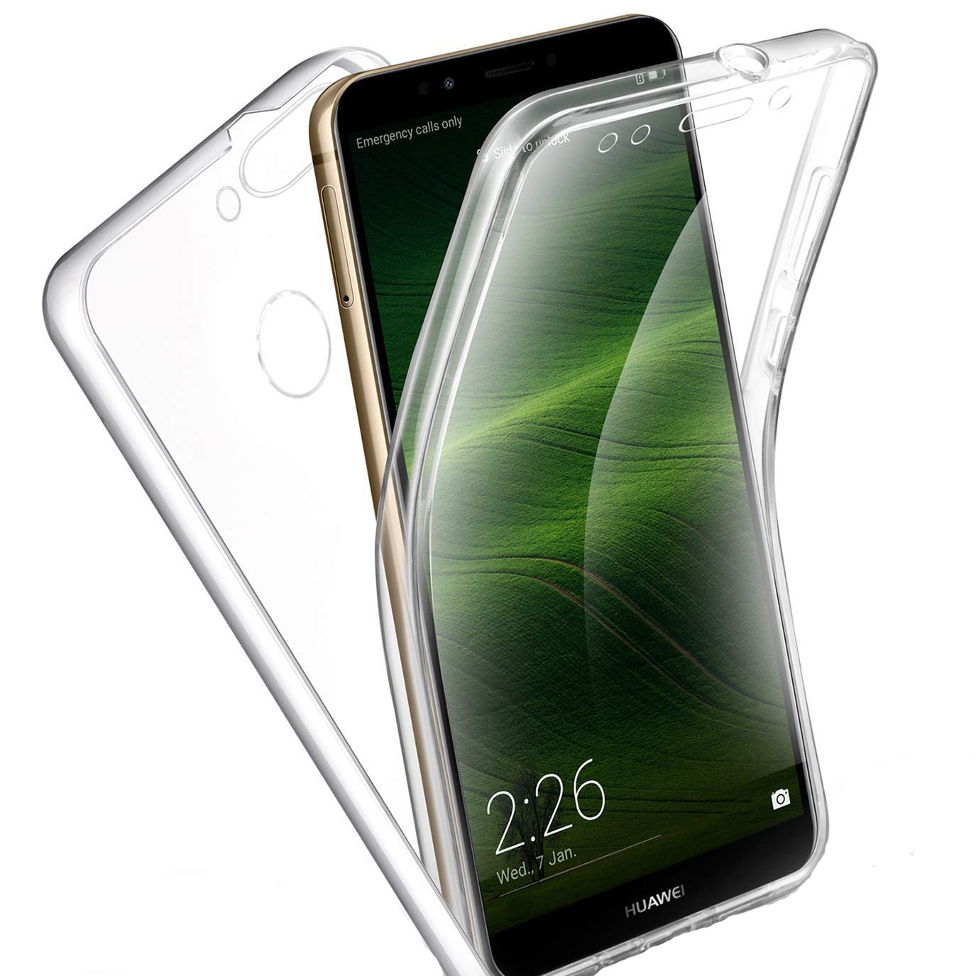 Husa Protectie 360° Fully PC & Glass (TPU + Plastic) Huawei Y7 2018