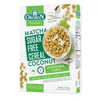 Cereale Fara Zahar cu Matcha si Nuca de Cocos , Orgran, 200g Cereale Fara Zahar cu Matcha si Nuca de Cocos , Orgran, 200g