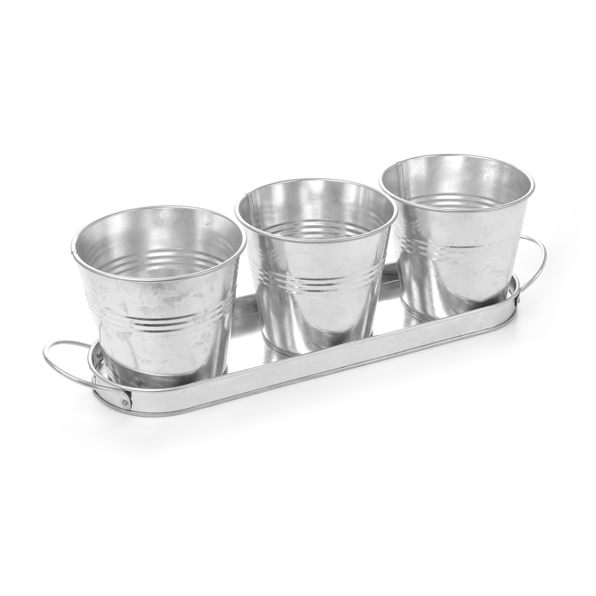 Set rustic cu tava pentru tacamuri, servetele si sosuri Hendi, tip galeata, 365x130x(H)125, otel galvanizat