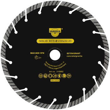 Disc diamantat SOLID BCS 230 mm pentru beton Disc diamantat SOLID BCS 230 mm pentru beton