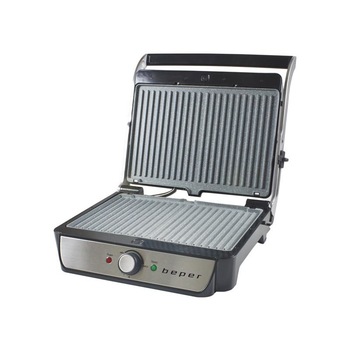 Gratar electric contact grill XXL, Beper, BT.300, 2000W, 2 niveluri de temperatura, carcasa din otel inoxidabil Gratar electric contact grill XXL, Beper, BT.300, 2000W, 2 niveluri de temperatura, carcasa din otel inoxidabil