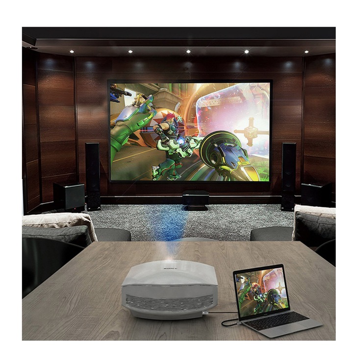 Cablu USB 3.1 Type C la HDMI 4K - Adaptor HUB de tip C pentru video HDMI 2 metri pentru Samsung Xiaomi si dispozitivele cu mufa Tip C, Negru, BBL666