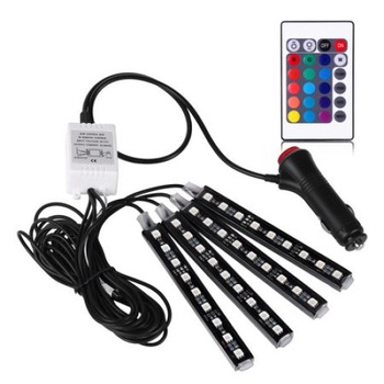 Set 4 benzi LED-RGB, lumina ambientala, 9 SMD, Soundwave, Urban Trends ® Set 4 benzi LED-RGB, lumina ambientala, 9 SMD, Soundwave, Urban Trends ®
