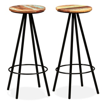 Set de 2 scaune de bar, vidaXL, Lemn reciclat, Maro, 30 x 76 cm Set de 2 scaune de bar, vidaXL, Lemn reciclat, Maro, 30 x 76 cm