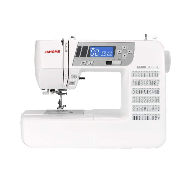 Masina de cusut Janome 360DC, 30 programe, Alb