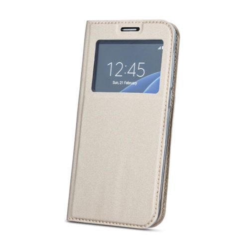 Husa Samsung Galaxy S9 Plus, piele eco, carte, magnetic, auriu