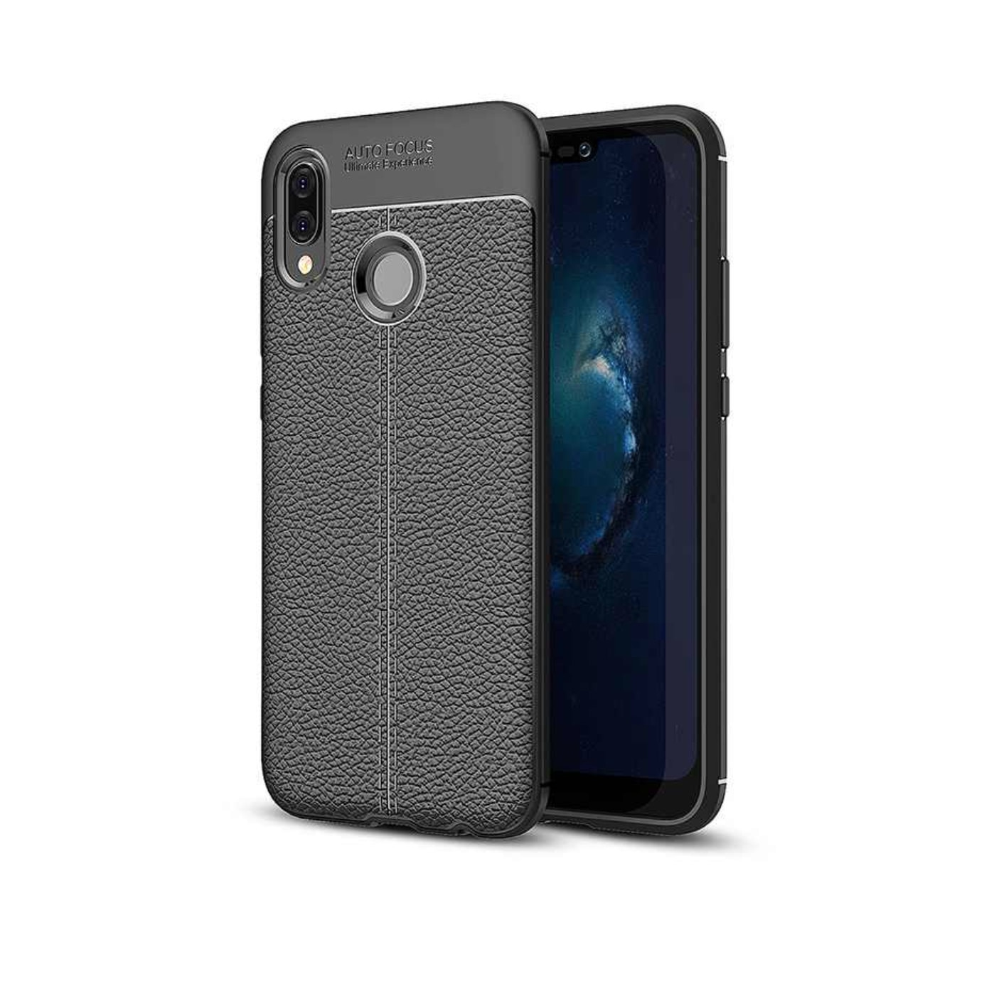 Husa de protectie BIBILEL vintage pentru Huawei P20 Lite, protectie spate, bumper, capac de protectie, Negru, BBL672