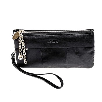 Borseta portofel dama din piele naturala neagra, Hassion, 5025 black Borseta portofel dama din piele naturala neagra, Hassion, 5025 black