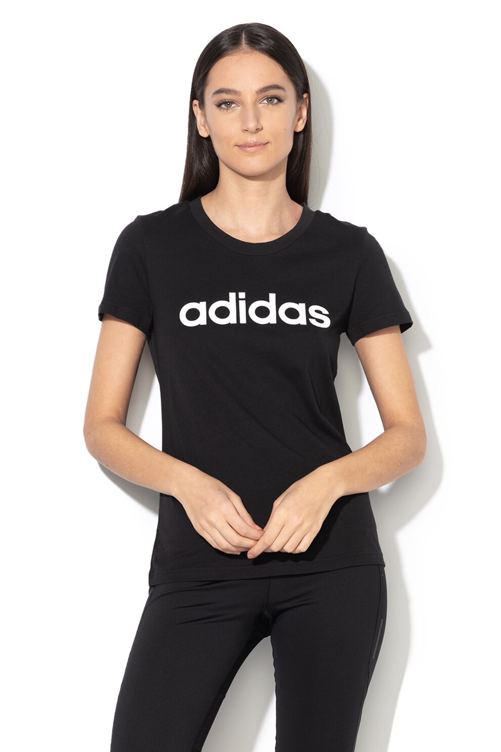 Adidas PERFORMANCE, Tricou cu imprimeu logo, Negru