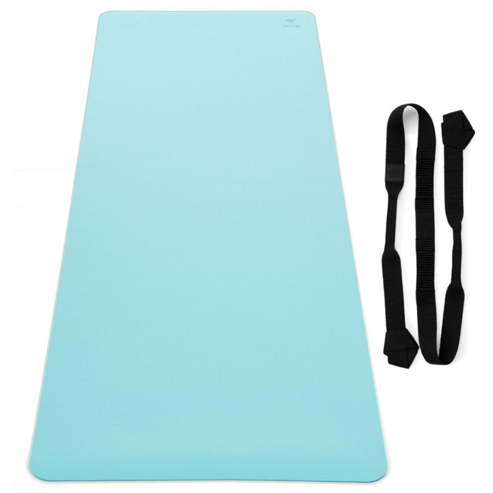 Saltea Fitness/Yoga/Pilates/Exercitii Profesionala, DIYogi, Albastru, Curea Transport Inclusa,183 x 61 cm