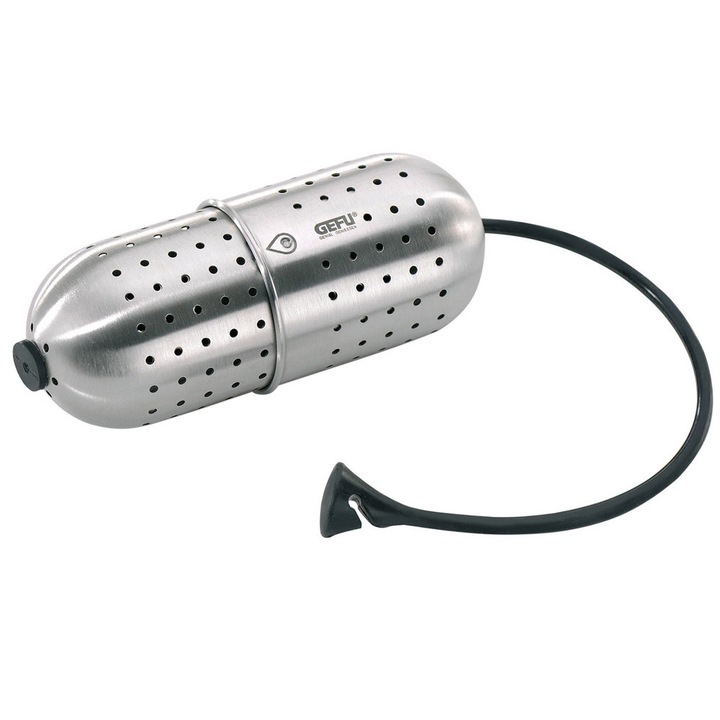 GustoGefu teafilter, Rozsdamentes acél, Ezüst