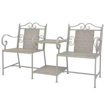 Set banca de gradina si masuta, cu 2 locuri, vidaXL, Gri, 161 x 58 x 90 cm Set banca de gradina si masuta, cu 2 locuri, vidaXL, Gri, 161 x 58 x 90 cm