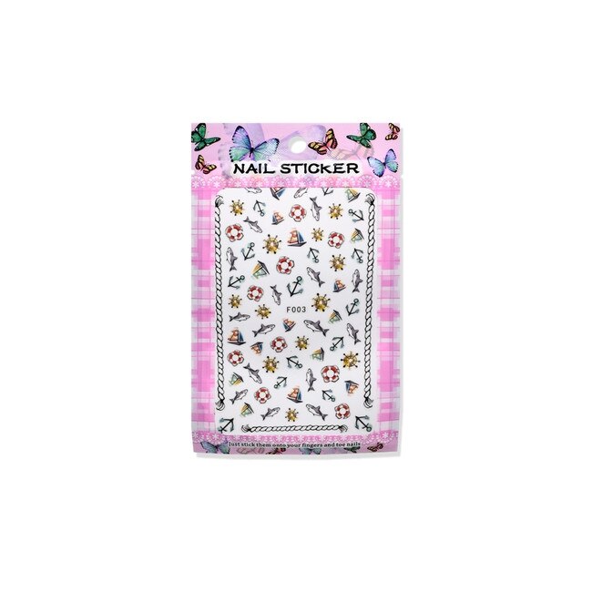 Stickere autoadezive pentru unghii MoonbasaNails, Model marinar F003
