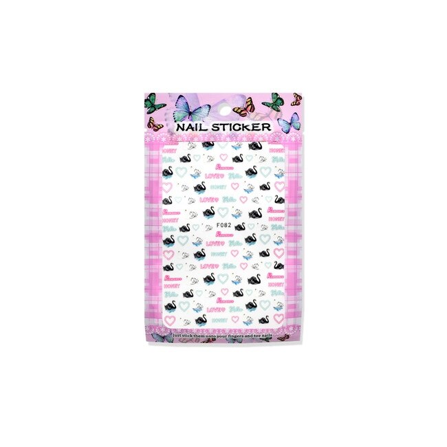 Stickere autoadezive pentru unghii MoonbasaNails, Model Swan in love F028
