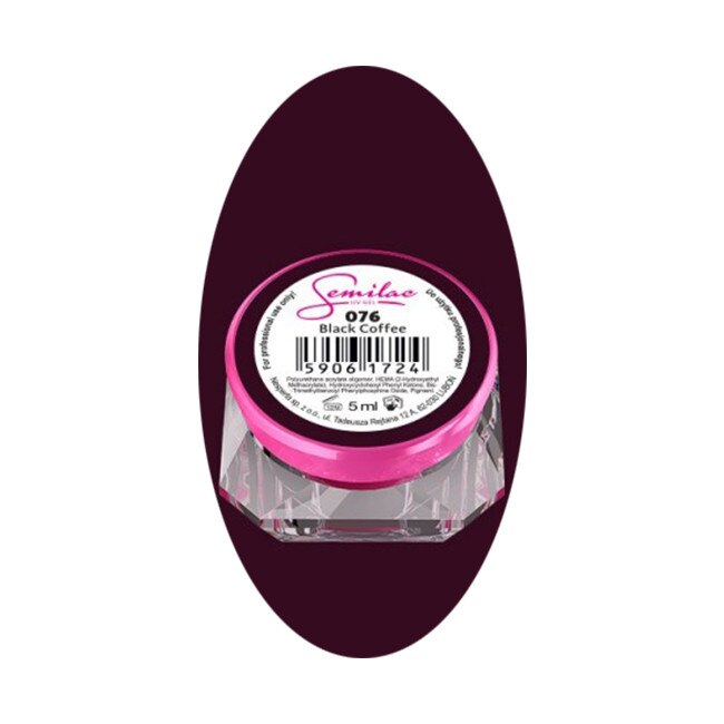 Gel UV color, Semilac, 5 ml, Black Coffe 076