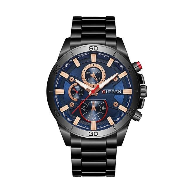 Ceas Barbatesc Quartz Curren Casual Elegant Albastru, CP99500AU, curea din metal (zale), afisaj analog