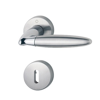 Maner usa interior, Hoppe Athinai, cu rozeta pentru cheie, material inox, 130 x 52 mm Maner usa interior, Hoppe Athinai, cu rozeta pentru cheie, material inox, 130 x 52 mm