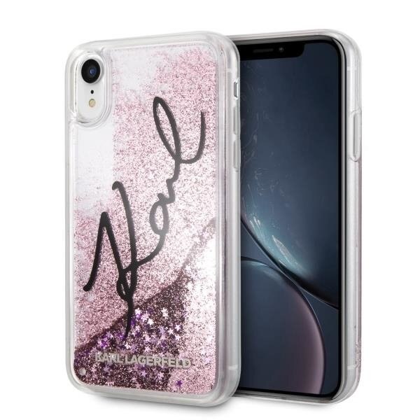 Husa iPhone 7 / 8 Lagerfeld Signature Liquid Glitter Pink