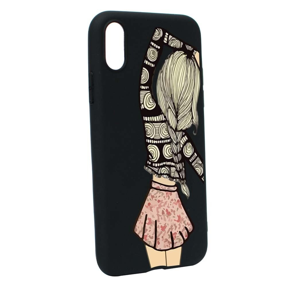 Husa Apple iPhone XS / X, Silicon, Girl B188