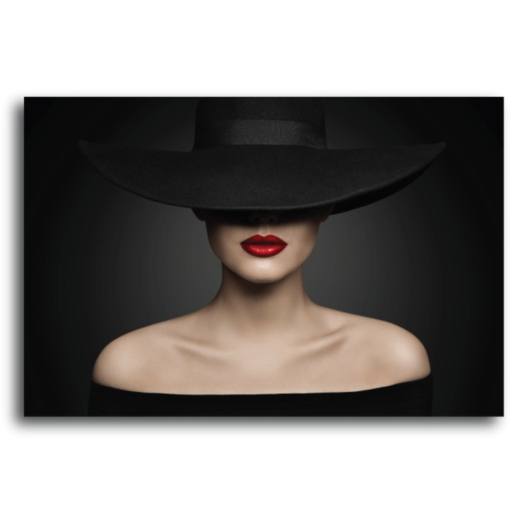 Tablou canvas, Woman Hat, 100 x 70 cm si rama cu sistem de intindere a canvasului