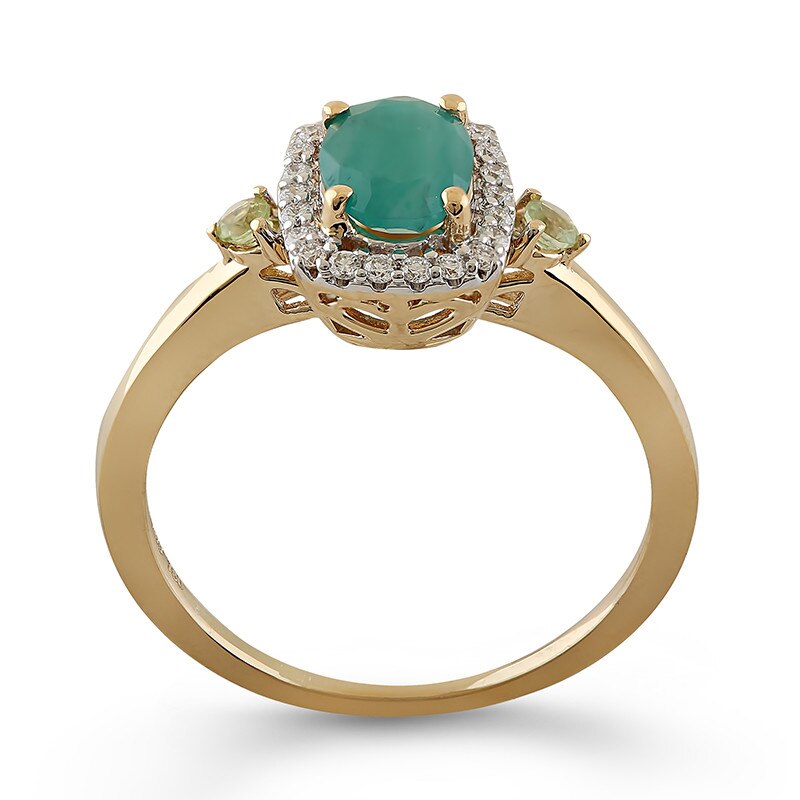 Inel Deruvo Aur 18k Diamante, Smarald, Peridot, 54 RSAR02297-EMPEDY