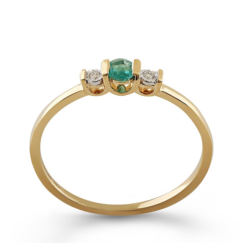 Inel Deruvo Aur 18k Diamante, Smarald, 54 RAJR26839-EMDY