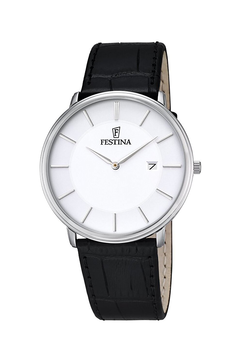 Festina, Ceas round cu o curea de piele, Negru
