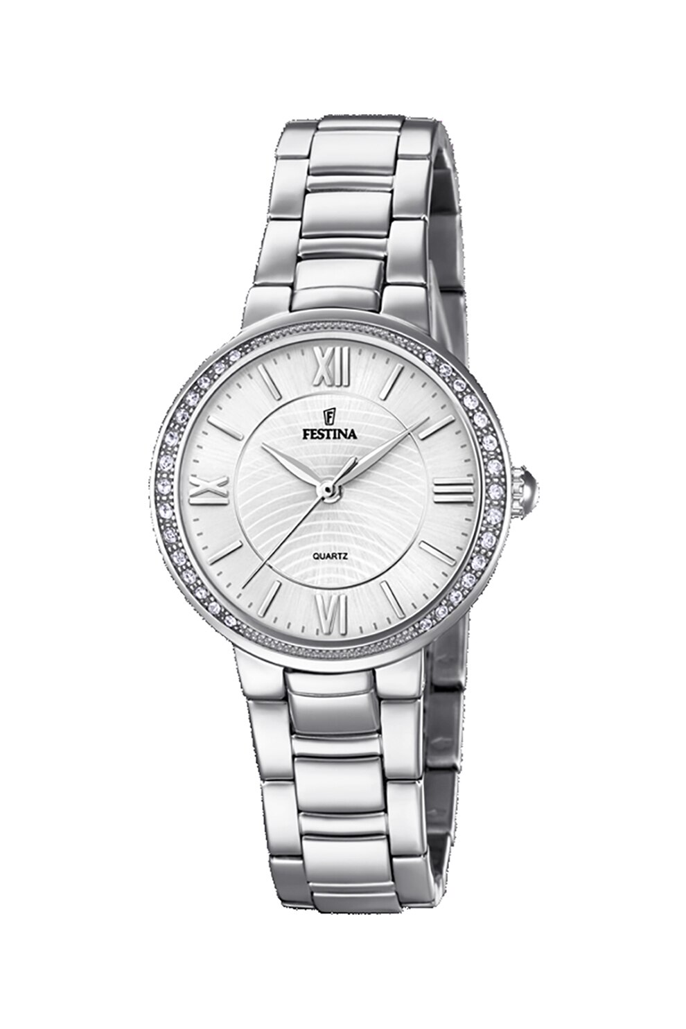 Festina, Ceas de otel inoxidabil decorat cu cristale, Argintiu