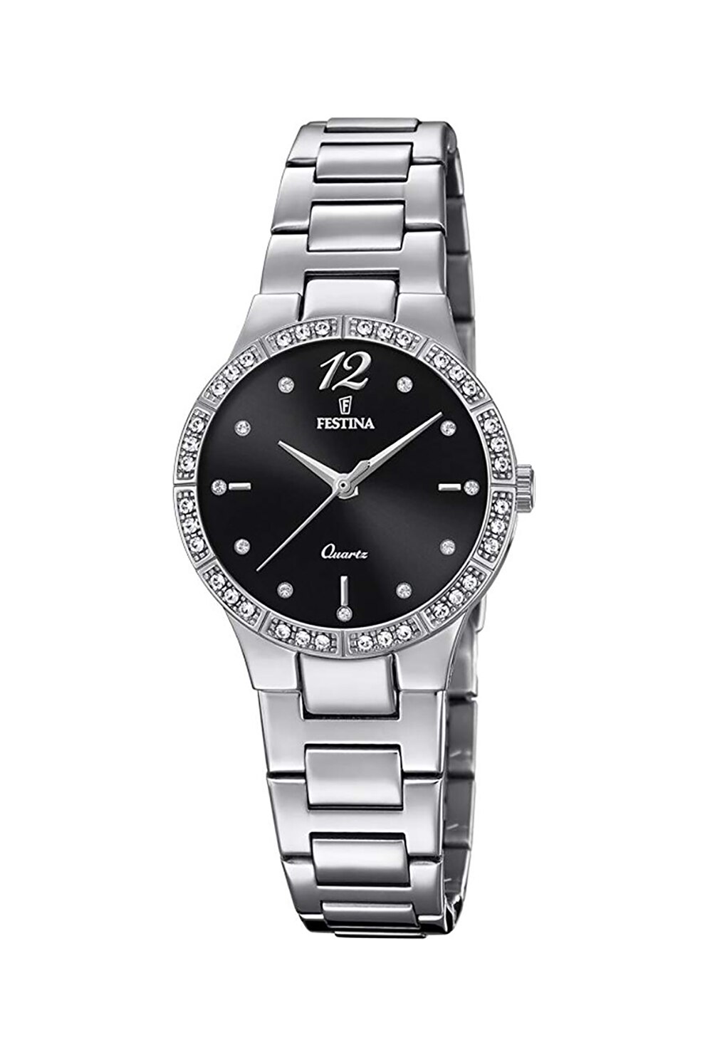 Festina, Ceas de otel inoxidabil decorat cu cristale, Argintiu