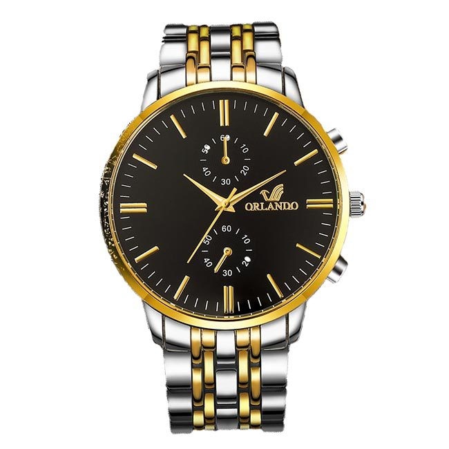 Ceas Unisex Quartz Orlando Casual Elegant Negru, CP99411NU, curea din metal (zale), afisaj analog