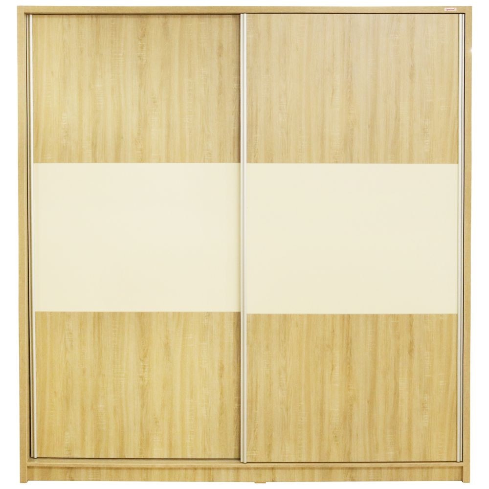 Dulap Milano cu usi culisante, 206 x 220 x 60 cm, Sonoma / Vanilie