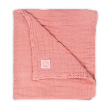 Paturica din muselina Jollein roz coral 75x100 cm Paturica din muselina Jollein roz coral 75x100 cm