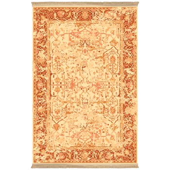 Covor Persan, Colaris, 100405, Dimensiune 0.7X2, 3milioane nod/mp, Matase Artificiala, Portocaliu, Design Geometric, Antialergic Covor Persan, Colaris, 100405, Dimensiune 0.7X2, 3milioane nod/mp, Matase Artificiala, Portocaliu, Design Geometric, Antialergic