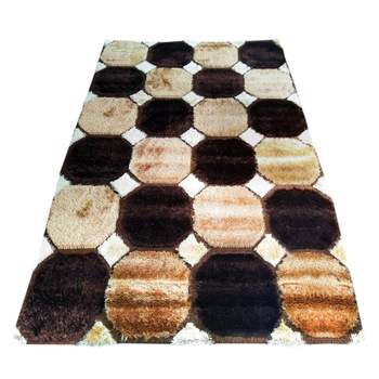 Covor modern cu fir lung Domino 4670, 200x300 cm, inaltime plus 25 mm, polipropilena, model octogoane Covor modern cu fir lung Domino 4670, 200x300 cm, inaltime plus 25 mm, polipropilena, model octogoane