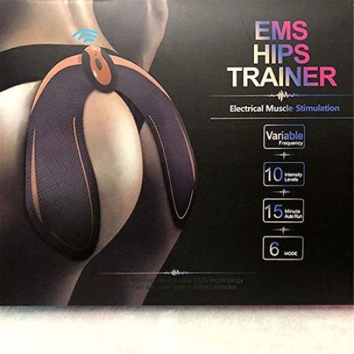 Уред за електростимулация EMS HIPS TRAINER, Тонизиране на глутеалните мускули, Електростимулация, Моделиране, Масаж, Антицелулит + ключодържател с надпис GrigProject
