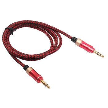 Cablu Prelungitor Textil Jack Tata - Jack Tata 3.5mm, 1metru, Rosu Cablu Prelungitor Textil Jack Tata - Jack Tata 3.5mm, 1metru, Rosu