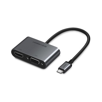 Adaptor Thunderbolt 3,USB-C la HDMI si VGA, UHD 4K, Carcasa Aluminiu Adaptor Thunderbolt 3,USB-C la HDMI si VGA, UHD 4K, Carcasa Aluminiu