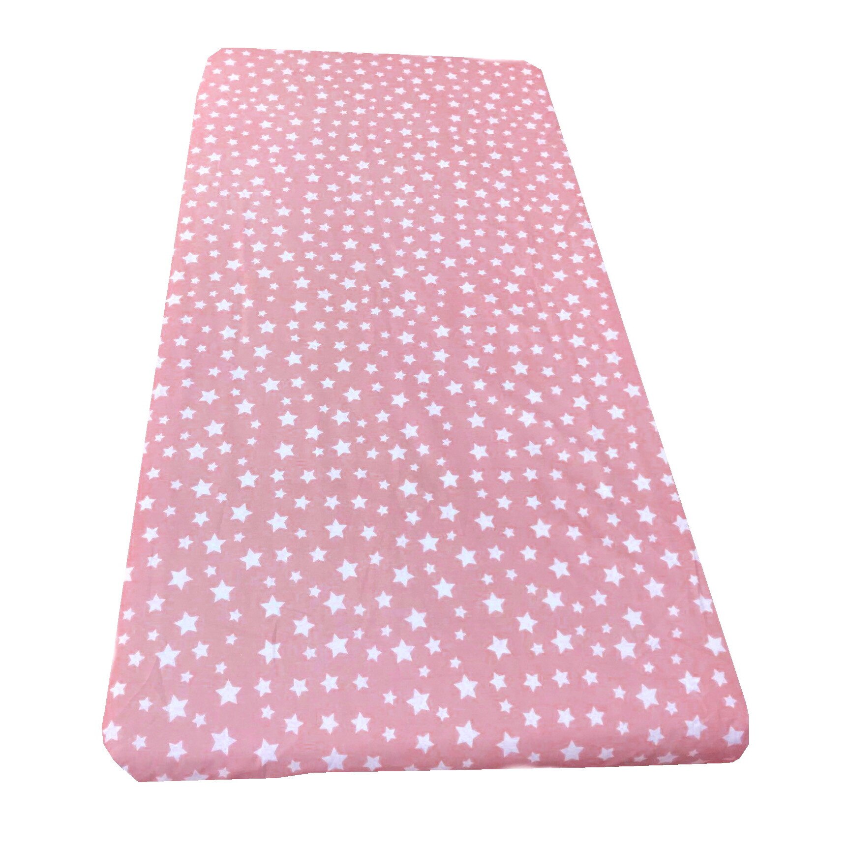 Cearsaf cu elastic roata pentru saltea 90x200 cm Deseda Stelute roz