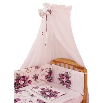 Lenjerie 6 piese, purple flowers, 120x60cm Lenjerie 6 piese, purple flowers, 120x60cm