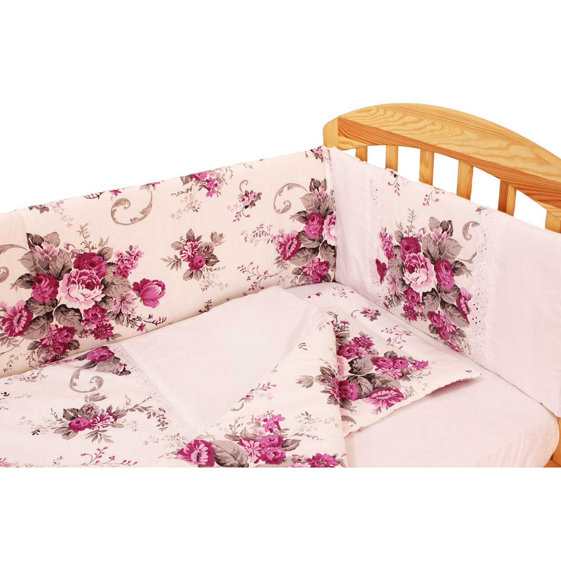 Lenjerie 5 piese, purple flowers, 120x60cm