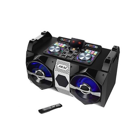 Sistem Audio AKAI Portabil , Conectivitate Bluetooth, Raspuns de frecventa 20Hz-20KHz , Sursa de alimentare 230V ~ 50Hz , Microfon Wireless, DJ Effects , 120W , Negru