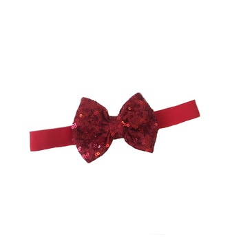 Bentita rosie cu funda din paiete rosii 6-12 luni Bentita rosie cu funda din paiete rosii 6-12 luni