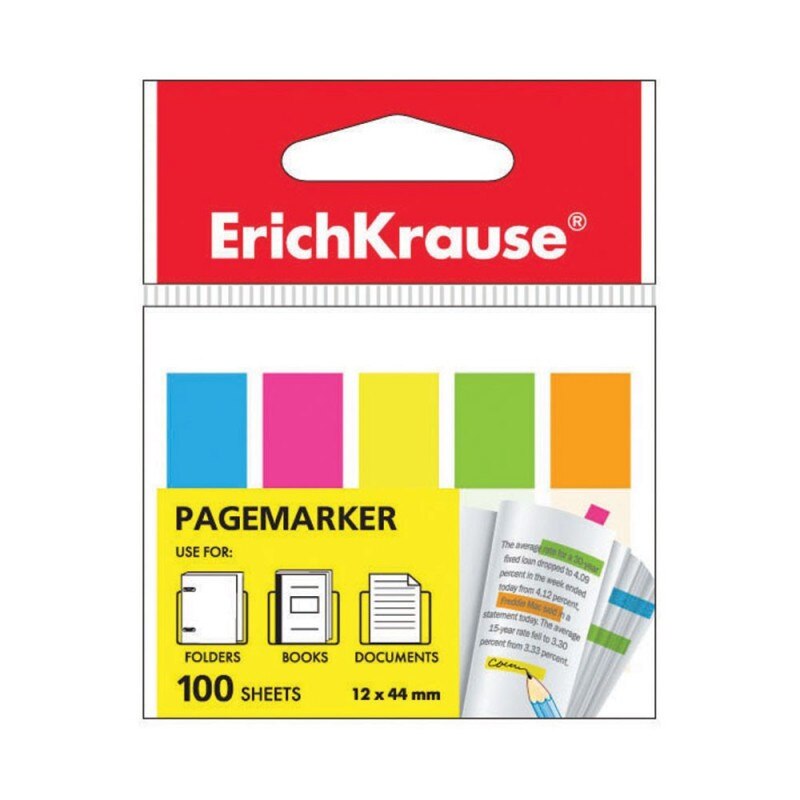 Notite adezive 5 culori neon Erichkrause 12x44 mm